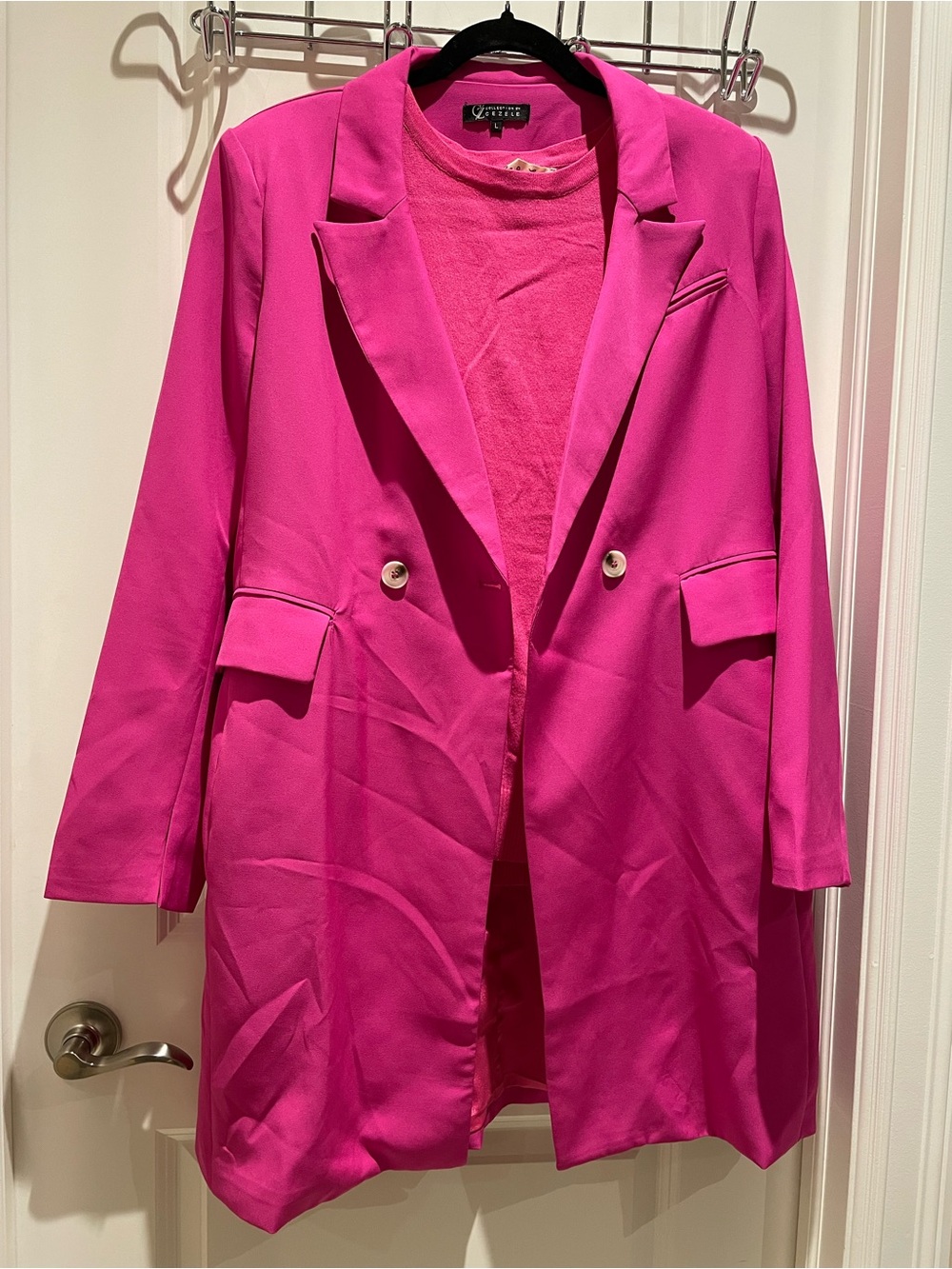 Women’s Hot Pink Long Blazer Jacket